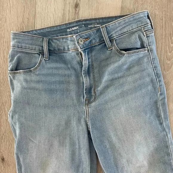 Old Navy Womens High-Waisted Rockstar Super-Skinny Jeans Cara Blue Size 6 Tall - Picture 6 of 12